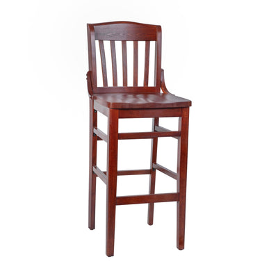 HERCULES Series Finished School House Back Wooden Restaurant Barstool - View 1