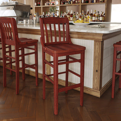 HERCULES Series Finished School House Back Wooden Restaurant Barstool - View 2