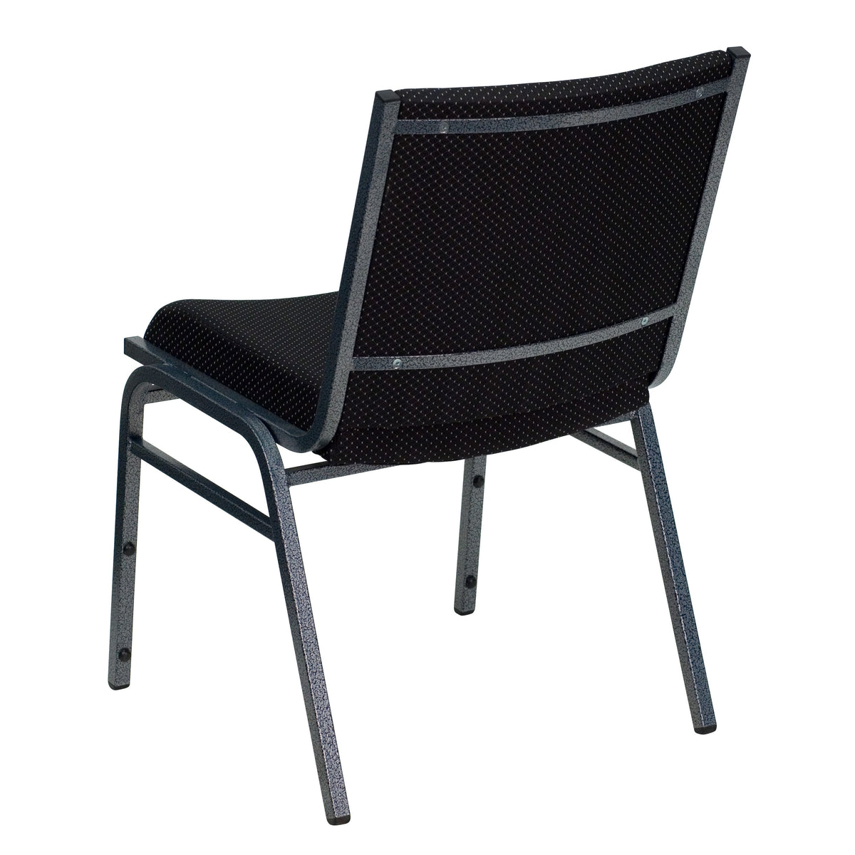 Black Patterned Fabric |#| Heavy Duty Black Dot Fabric Stack Chair - Reception Furniture