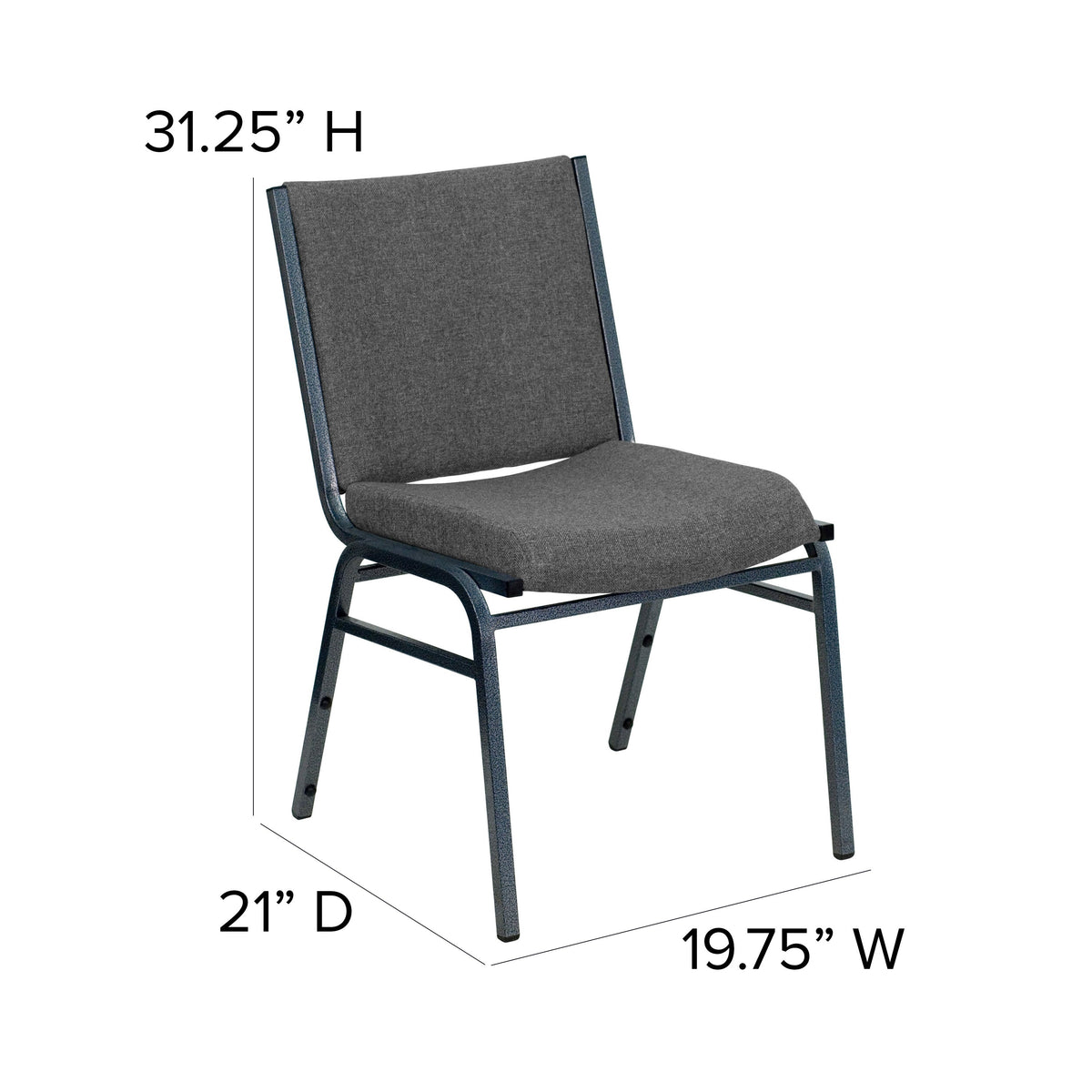 Gray Fabric |#| Heavy Duty Gray Fabric Stack Chair - Reception Furniture