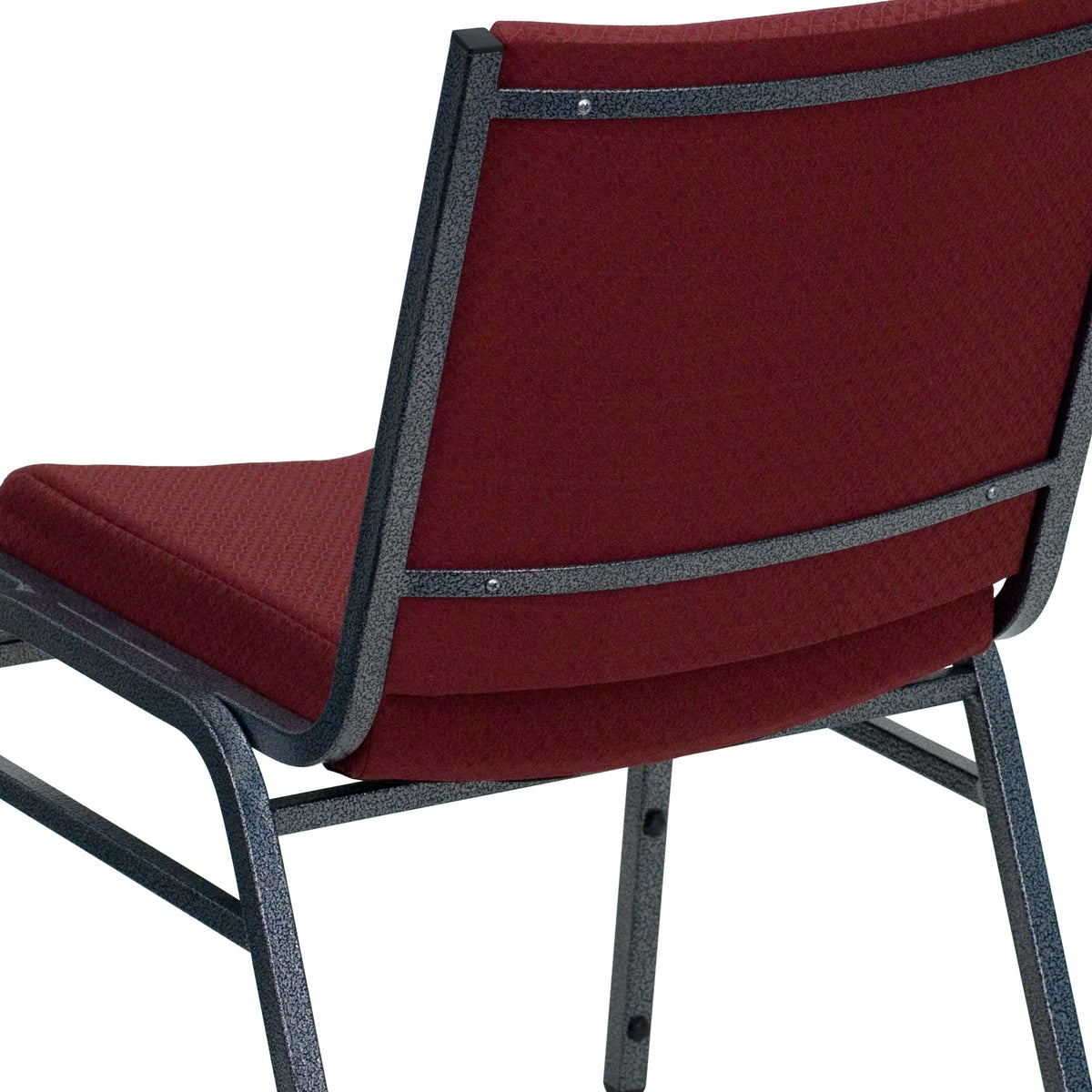 Burgundy Patterned Fabric |#| Heavy Duty Burgundy Patterned Fabric Stack Chair - Reception Furniture