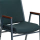 Green Patterned Fabric |#| Heavy Duty Green Patterned Fabric Stack Chair with Arms - Reception Furniture