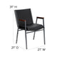 Black Vinyl |#| Heavy Duty Black Vinyl Stack Chair with Arms - Reception Furniture