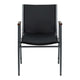 Black Vinyl |#| Heavy Duty Black Vinyl Stack Chair with Arms - Reception Furniture