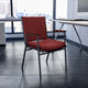 Burgundy Patterned Fabric |#| Heavy Duty Burgundy Patterned Fabric Stack Chair with Arms - Reception Furniture