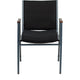 Black Patterned Fabric |#| Heavy Duty Black Dot Fabric Stack Chair with Arms - Reception Furniture