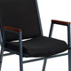 Black Patterned Fabric |#| Heavy Duty Black Dot Fabric Stack Chair with Arms - Reception Furniture