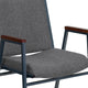 Gray Fabric |#| Heavy Duty Gray Fabric Stack Chair with Arms - Reception Furniture