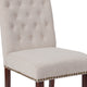 Beige Fabric |#| Beige Fabric Parsons Chair with Rolled Back, Accent Nail Trim and Walnut Finish