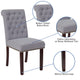 Light Gray Fabric |#| Lt Gray Fabric Parsons Chair with Rolled Back, Accent Nail Trim & Walnut Finish