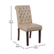 Beige LeatherSoft |#| Beige LeatherSoft Parsons Chair w/Rolled Back, Accent Nail Trim &Walnut Finish