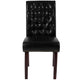 Black LeatherSoft |#| Black LeatherSoft Parsons Chair w/Rolled Back, Accent Nail Trim &Walnut Finish