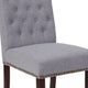 Light Gray Fabric |#| Lt Gray Fabric Parsons Chair with Rolled Back, Accent Nail Trim & Walnut Finish