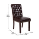 Brown LeatherSoft |#| Brown LeatherSoft Parsons Chair w/Rolled Back, Accent Nail Trim &Walnut Finish