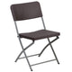 Brown Rattan Plastic Folding Chair with Gray Frame - Event Chair