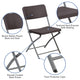 Brown Rattan Plastic Folding Chair with Gray Frame - Event Chair