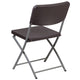 Brown Rattan Plastic Folding Chair with Gray Frame - Event Chair