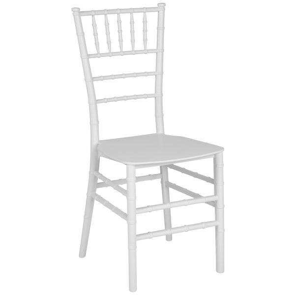 White |#| White Stackable Resin Chiavari Chair - Banquet and Event Furniture