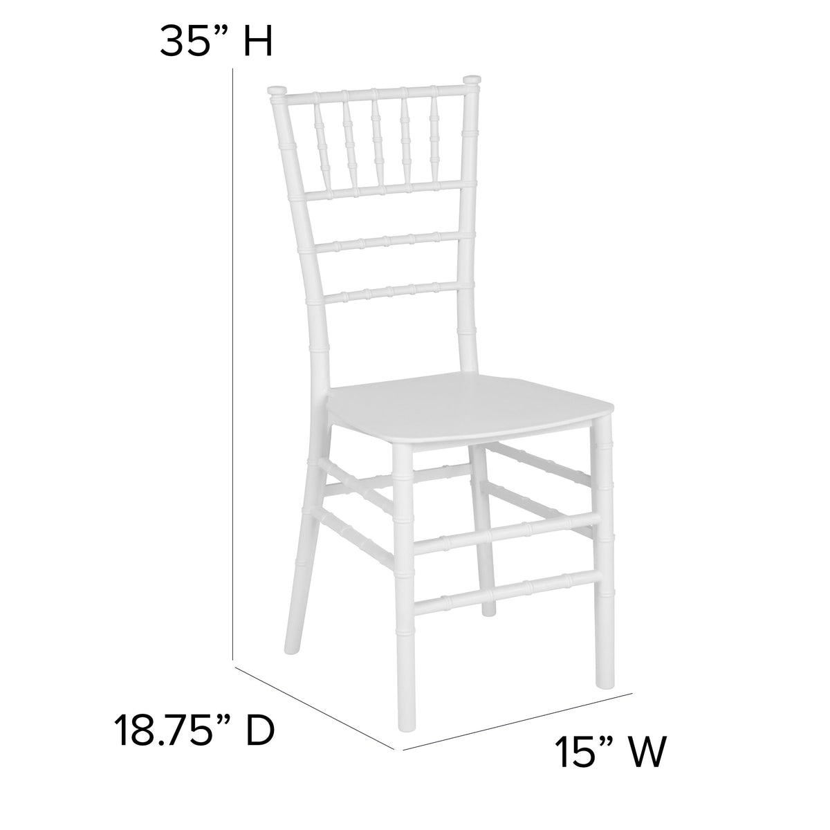 White |#| White Stackable Resin Chiavari Chair - Banquet and Event Furniture