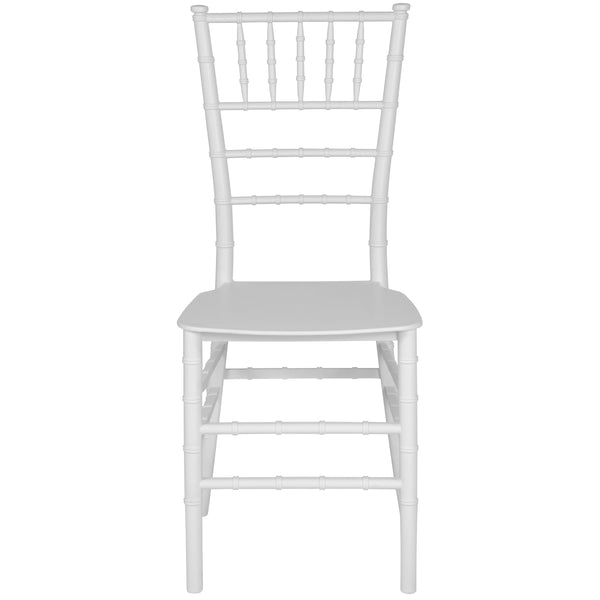 White |#| White Stackable Resin Chiavari Chair - Banquet and Event Furniture