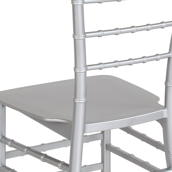 Silver |#| Silver Stackable Resin Chiavari Chair - Banquet and Event Furniture