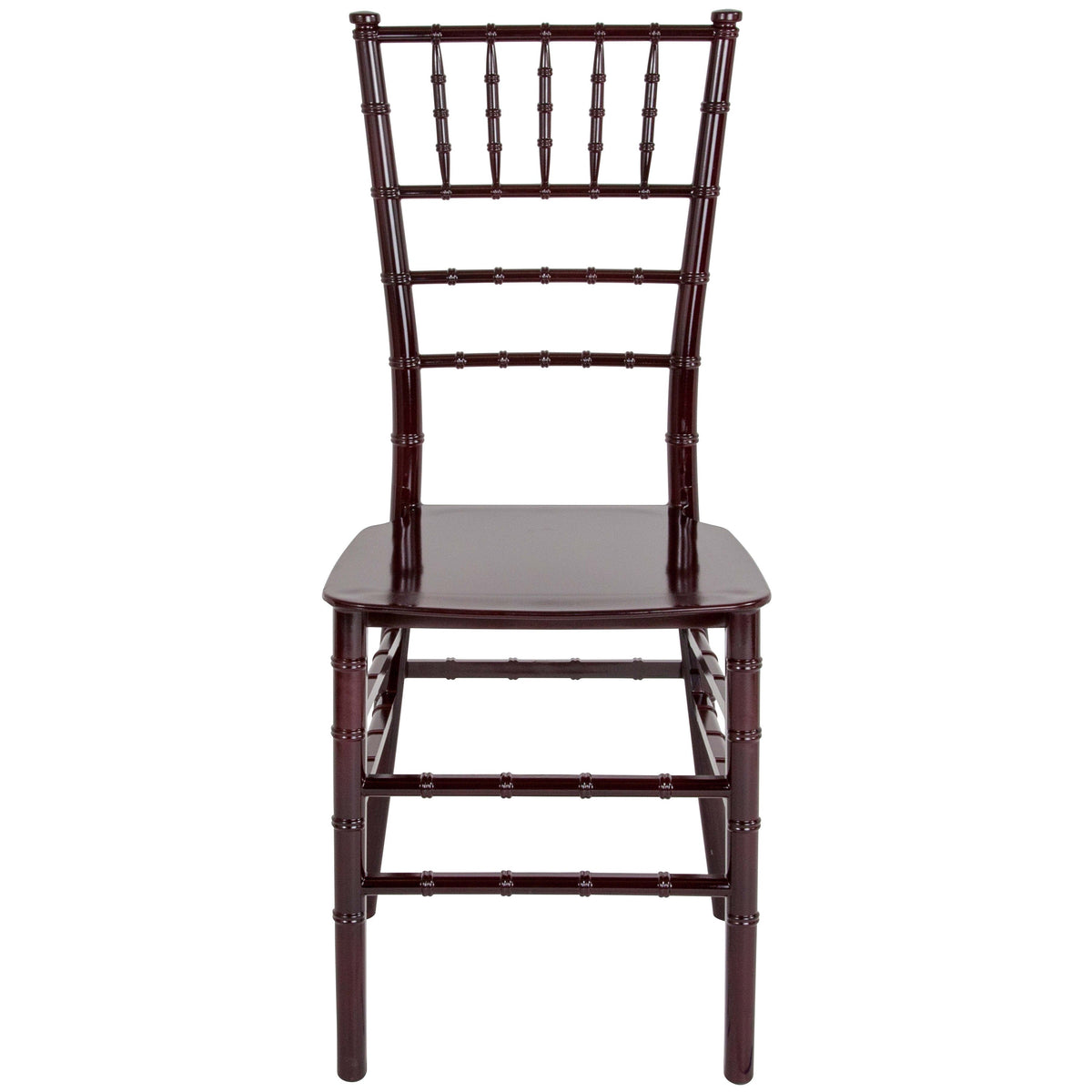 Mahogany |#| Mahogany Stackable Resin Chiavari Chair - Banquet and Event Furniture