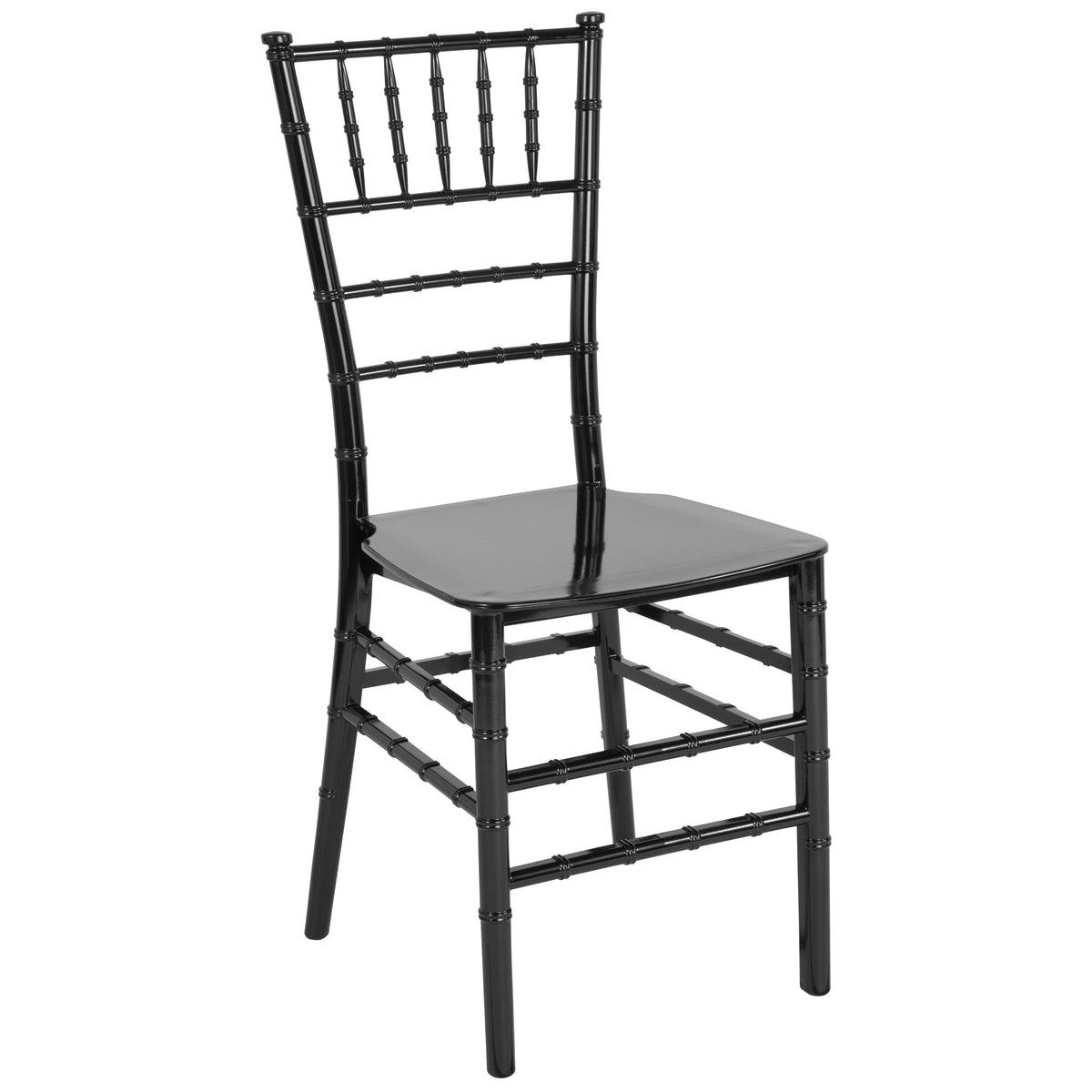 Black |#| Black Stackable Resin Chiavari Chair - Hospitality and Event Seating