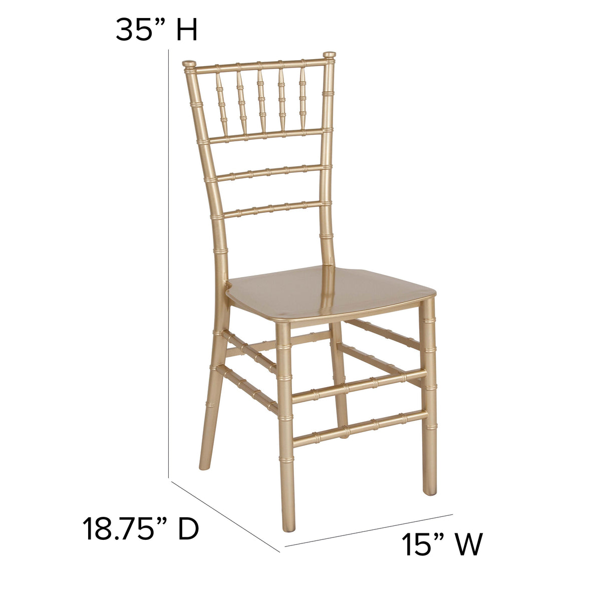 Gold |#| Gold Stackable Resin Chiavari Chair - Hospitality and Event Seating