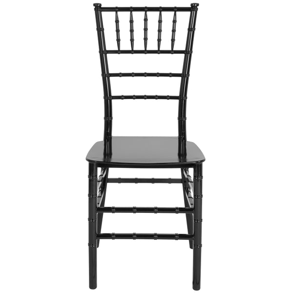 Black |#| Black Stackable Resin Chiavari Chair - Hospitality and Event Seating