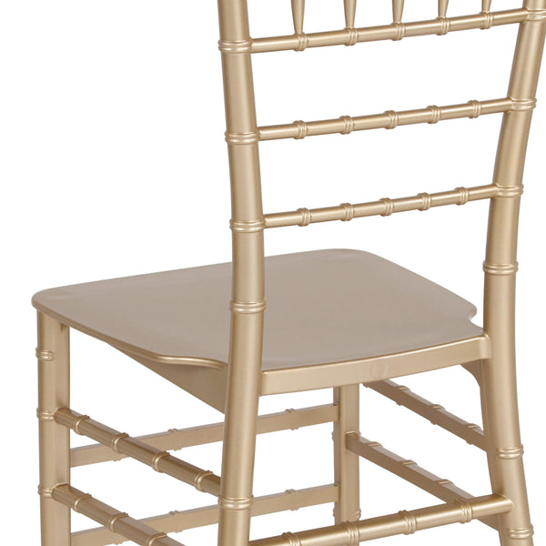 Gold |#| Gold Stackable Resin Chiavari Chair - Hospitality and Event Seating