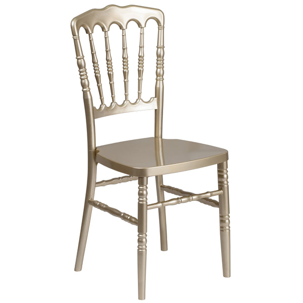 Gold |#| Gold Resin Stacking Napoleon Chair - Banquet and Event Furniture