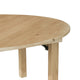 Light Natural |#| 60" Round Antique Rustic Solid Pine Farmhouse Folding Table in Light Natural