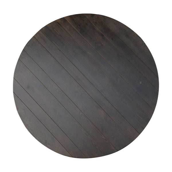Mahogany |#| 60" Round Antique Rustic Solid Pine Farmhouse Folding Table in Mahogany