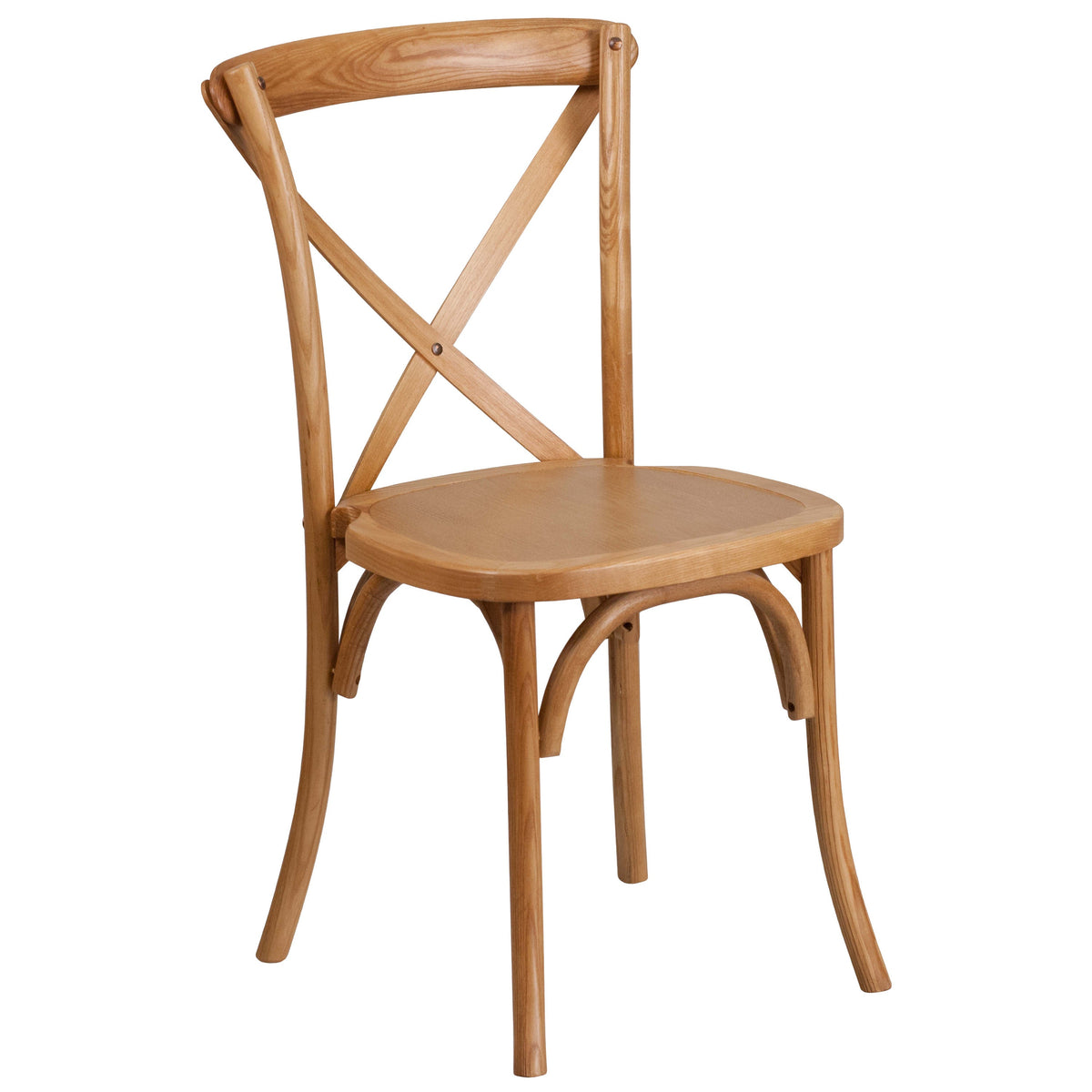 Oak |#| Stackable Oak Wood Cross Back Chair - Dining Room Seating