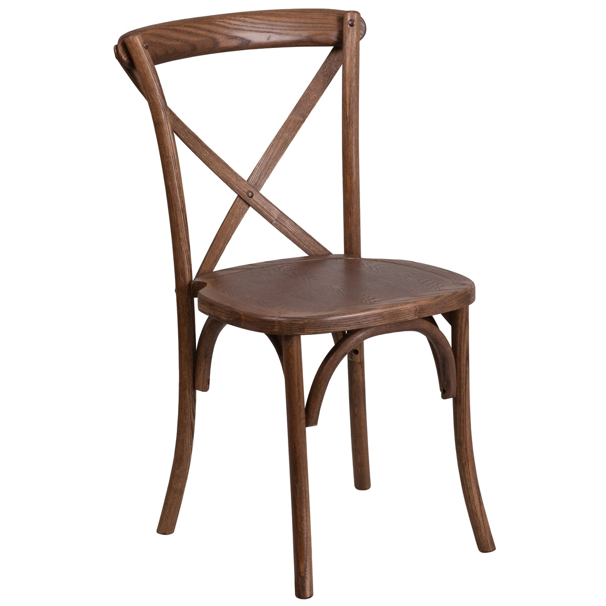 Pecan |#| Stackable Pecan Wood Cross Back Chair - Dining Room Seating