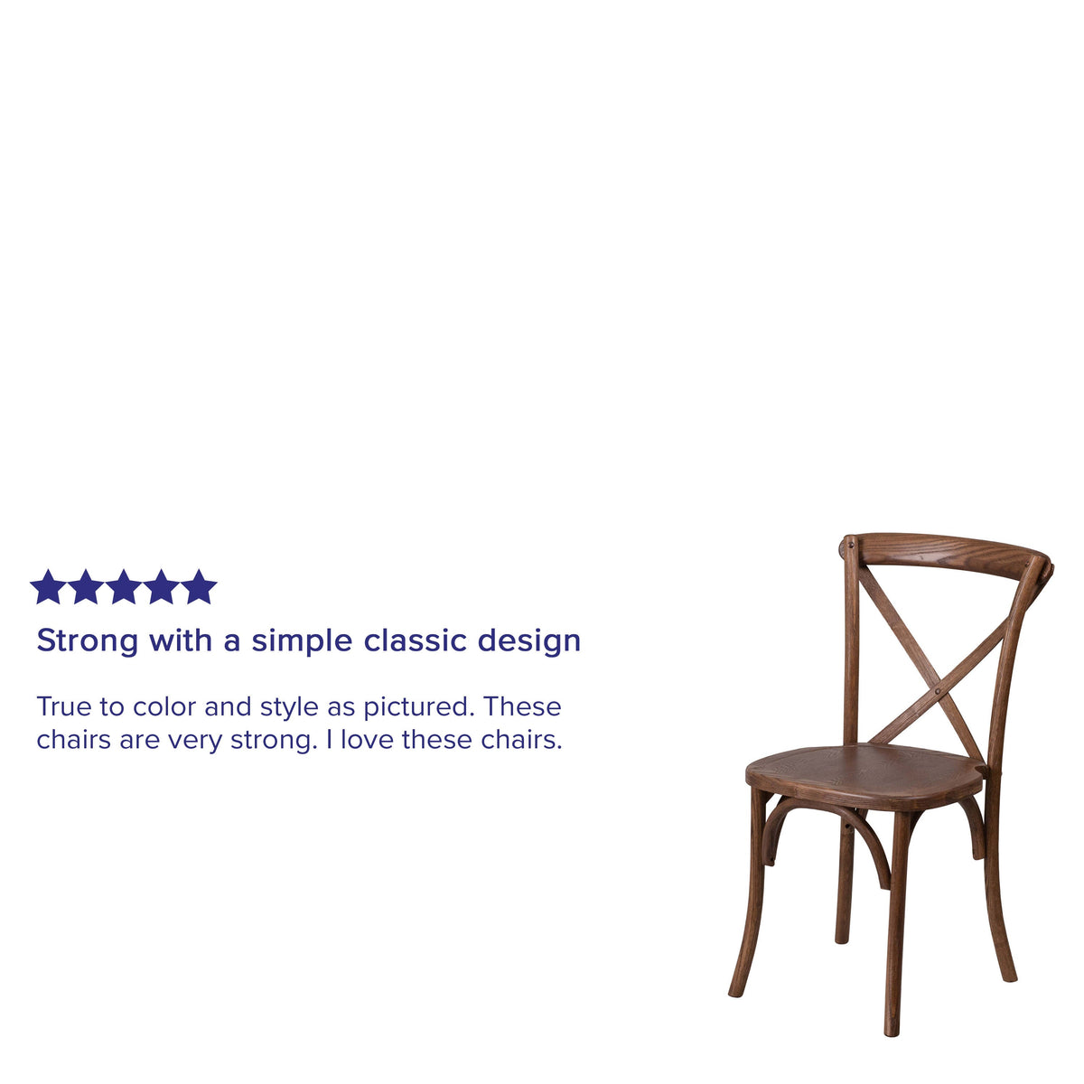 Pecan |#| Stackable Pecan Wood Cross Back Chair - Dining Room Seating