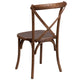 Pecan |#| Stackable Pecan Wood Cross Back Chair - Dining Room Seating