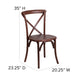 Mahogany |#| Stackable Mahogany Wood Cross Back Chair - Dining Room Seating