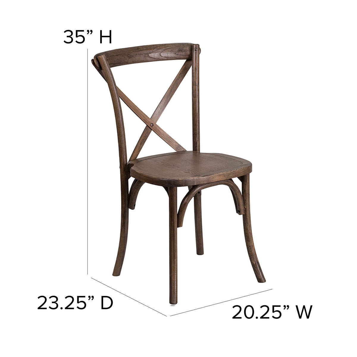 Early American |#| Stackable Early American Wood Cross Back Chair - Dining Room Seating