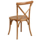 Oak |#| Stackable Oak Wood Cross Back Chair - Dining Room Seating