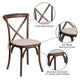 Early American |#| Stackable Early American Wood Cross Back Chair w/ Cushion - Dining Room Seating