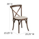 Early American |#| Stackable Early American Wood Cross Back Chair w/ Cushion - Dining Room Seating