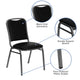 Angled Back Stacking Banquet Chair in Black Vinyl with Silver Vein Frame