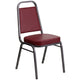 Burgundy Vinyl/Silver Vein Frame |#| Trapezoidal Back Stacking Banquet Chair in Burgundy Vinyl with 2.5inch Thick Seat