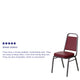 Burgundy Vinyl/Silver Vein Frame |#| Trapezoidal Back Stacking Banquet Chair in Burgundy Vinyl with 2.5inch Thick Seat