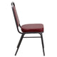 Burgundy Vinyl/Silver Vein Frame |#| Trapezoidal Back Stacking Banquet Chair in Burgundy Vinyl with 2.5inch Thick Seat