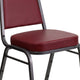 Burgundy Vinyl/Silver Vein Frame |#| Trapezoidal Back Stacking Banquet Chair in Burgundy Vinyl with 2.5inch Thick Seat