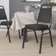 Black Vinyl/Black Frame |#| Trapezoidal Back Stacking Banquet Chair in Black Vinyl with 2.5inch Thick Seat