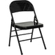Black |#| Triple Braced & Double Hinged Black Metal Folding Chair - Commercial Chair