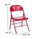 Red |#| Triple Braced & Double Hinged Red Metal Folding Chair - Commercial Chair